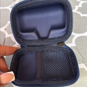 Blue Textured Key and Card Holder with Molded Interior